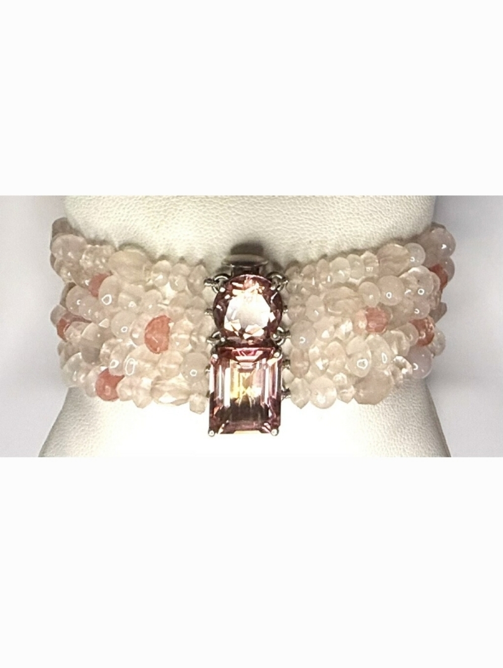 Janis Savitt Rose/Cherry Quartz Bracelet